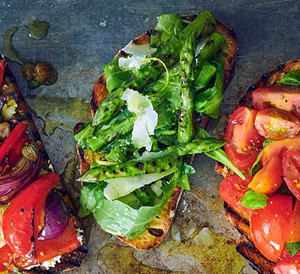 Asparagus and Parmesan Bruschetta